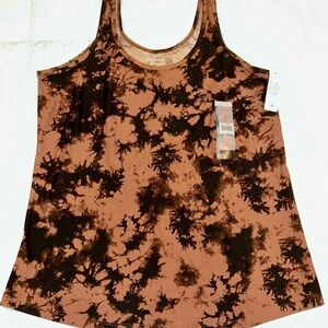 No Boundaries Brown and Black Sleeveless Tank Top with Scoop Neckline